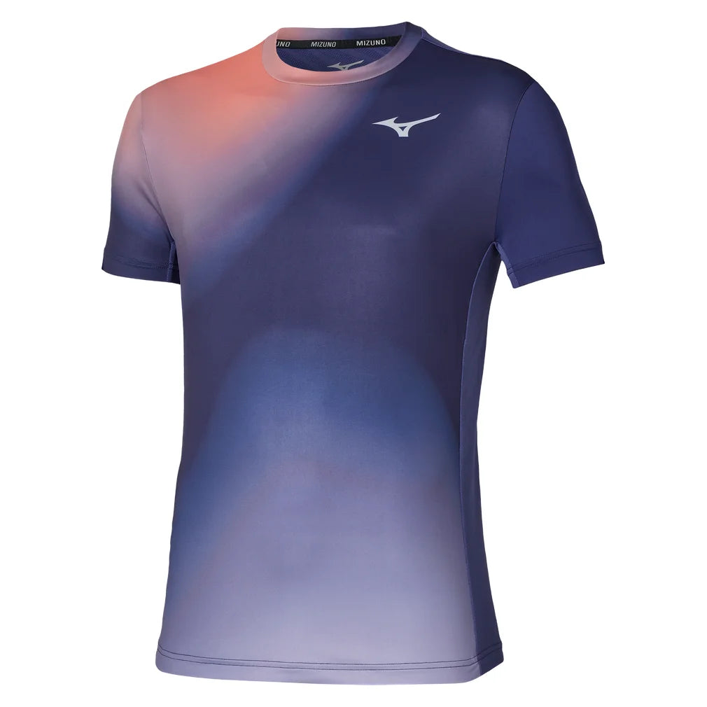 Men's Shadow GX Short Sleeve Tee Beacon Blue, Mizuno, Beacon Blue, Pickleball Express, 650041-5T5TF26-BEACON-BLUE-1