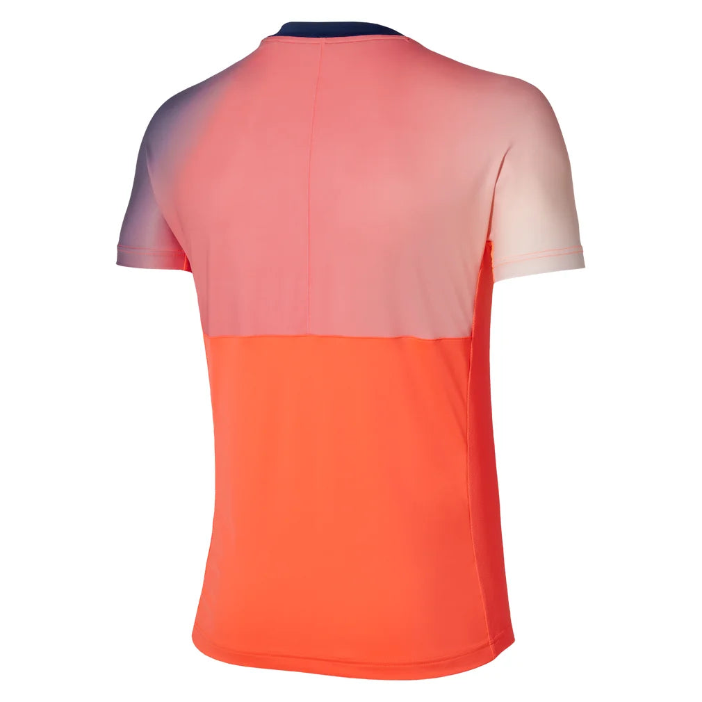 Men's Shadow Short Sleeve Tee Lava Orange, Mizuno, Pickleball Express, 650042-2525F26-1