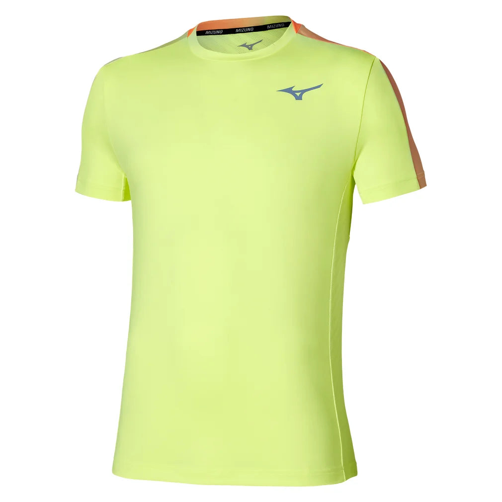 Men's Shadow Short Sleeve Tee Lime Pulp, Mizuno, Lime Pulp, Pickleball Express, 650042-4H4HF26-LIME-PULP-1
