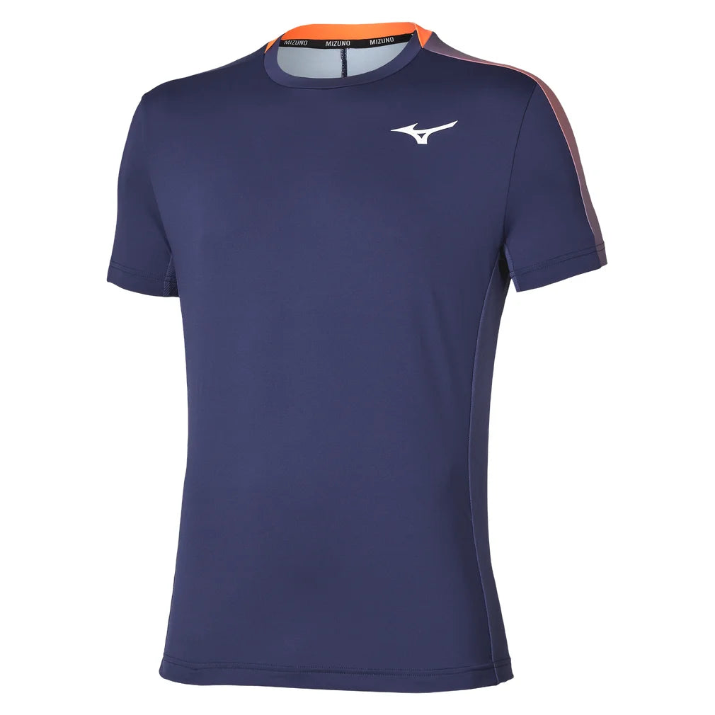 Men's Shadow Short Sleeve Tee Beacon Blue, Mizuno, Beacon Blue, Pickleball Express, 650042-5T5TF26-BEACON-BLUE-1