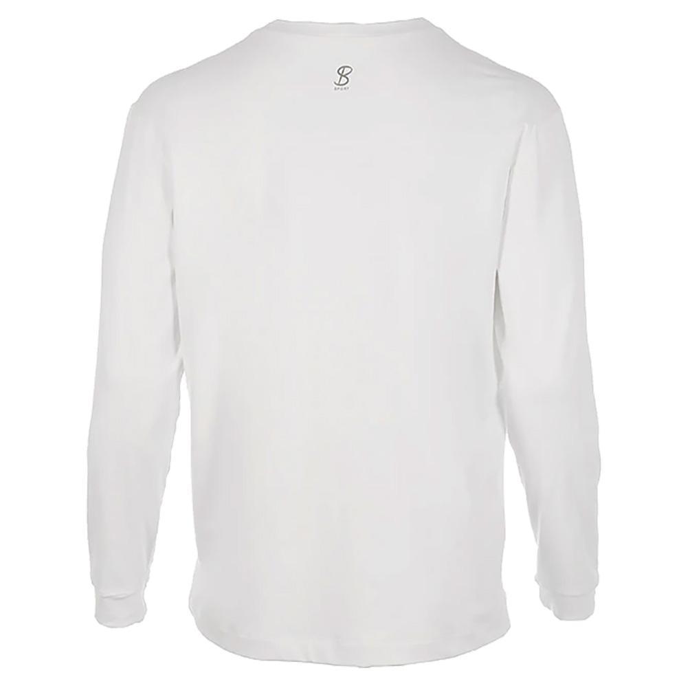 Men's SB Sport Classic Fit Long Sleeve Tennis Crew White