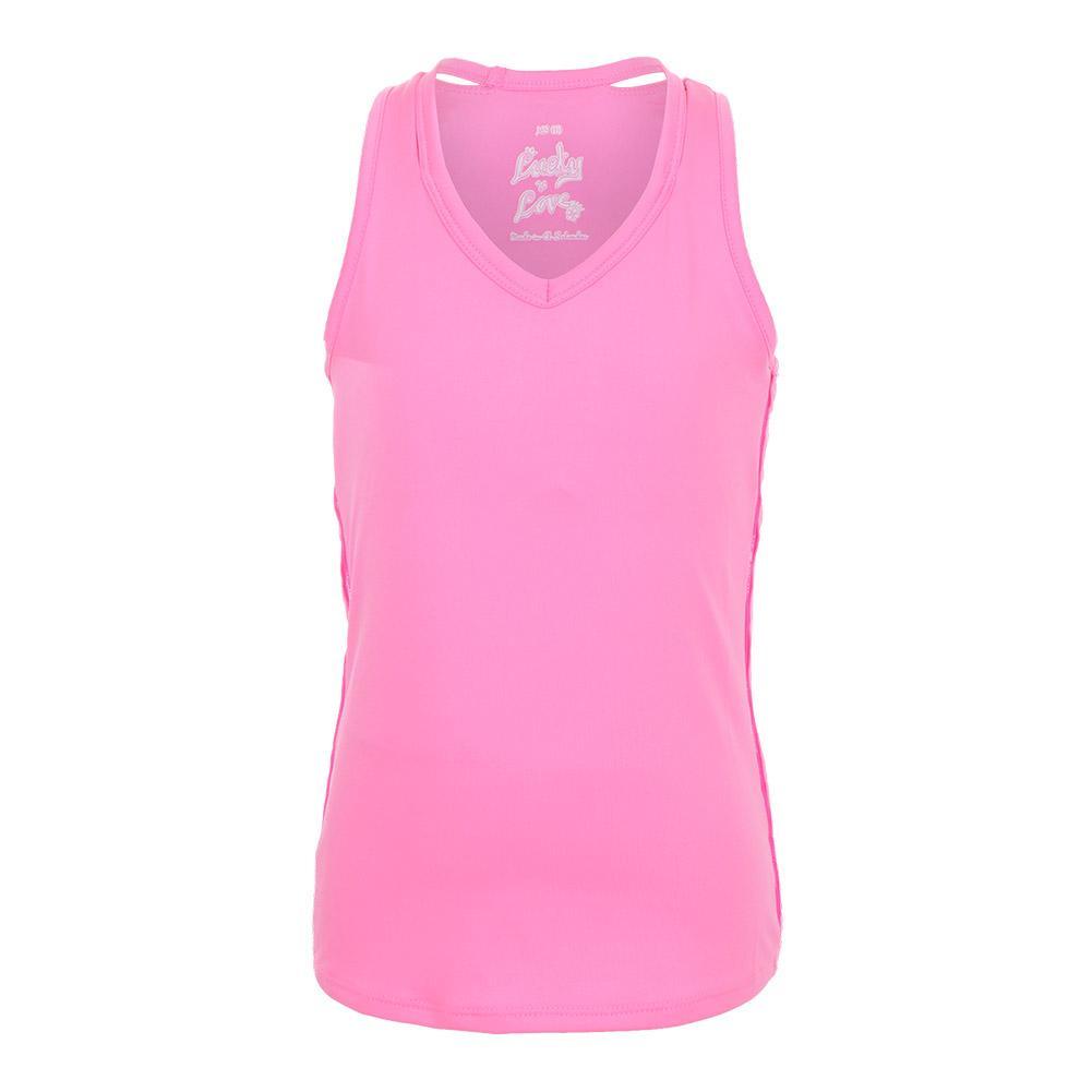 Girls' V-Neck Cutout Tank Pink