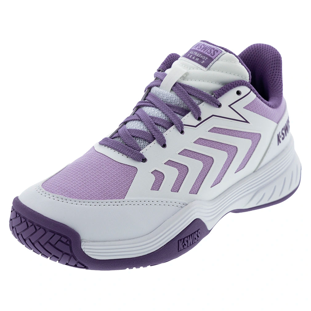 Juniors' Ultrashot Team 2 Court Shoes White and Purple Haze