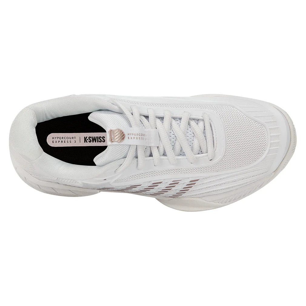 Juniors Hypercourt Express 3 Shoes White and Rose Gold
