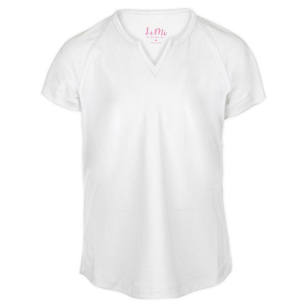 Girls' Notched Collar Top White