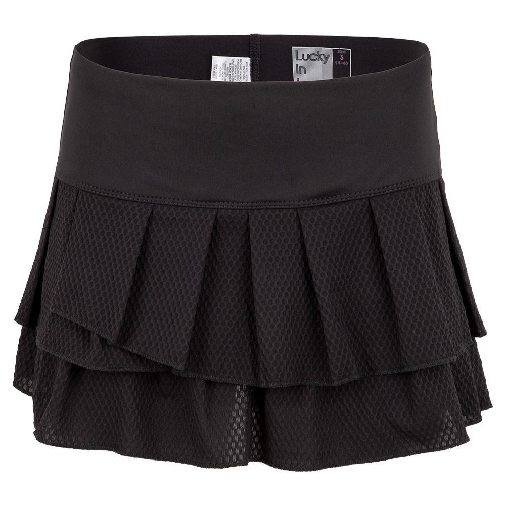 Women's Wavy Pleat Tier Skort