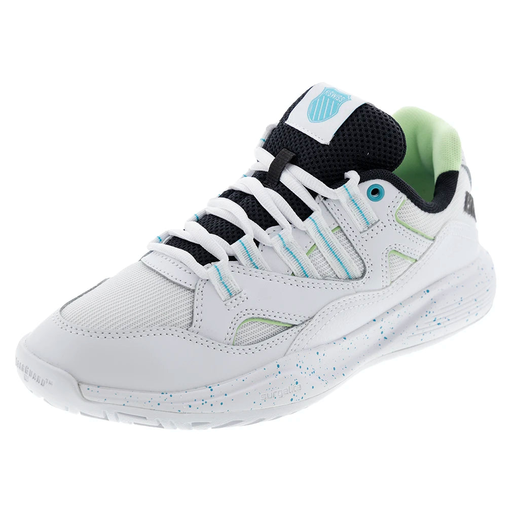Women's Tura Team Pickleball Court Shoes White and Paradise Green