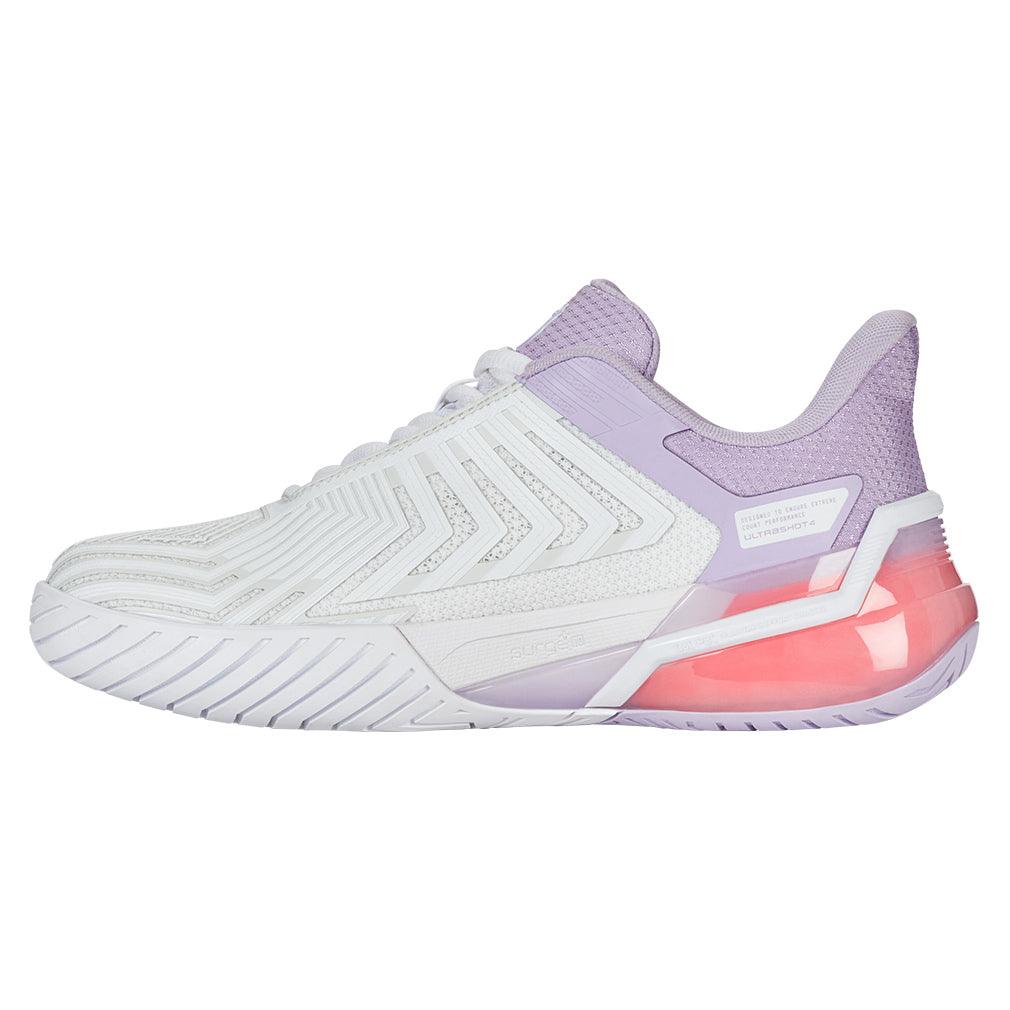 Women's Ultrashot 4 Court Shoes White and Orchid Petal