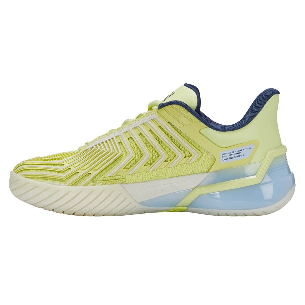 Women's Ultrashot 4 Court Shoes Luminary Green and Blanc de Blanc
