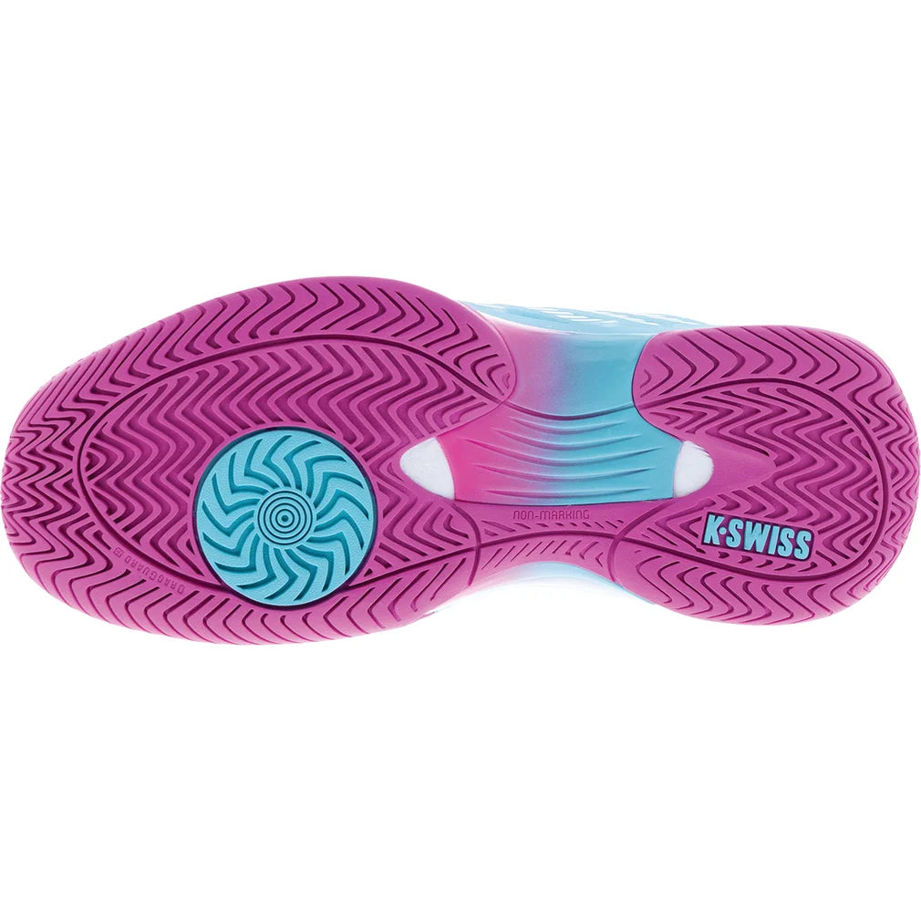 Women's Hypercourt Express 3 Shoes Neon Pink and Neon Blue, K-Swiss, Pickleball Express, 94603-672F26-4
