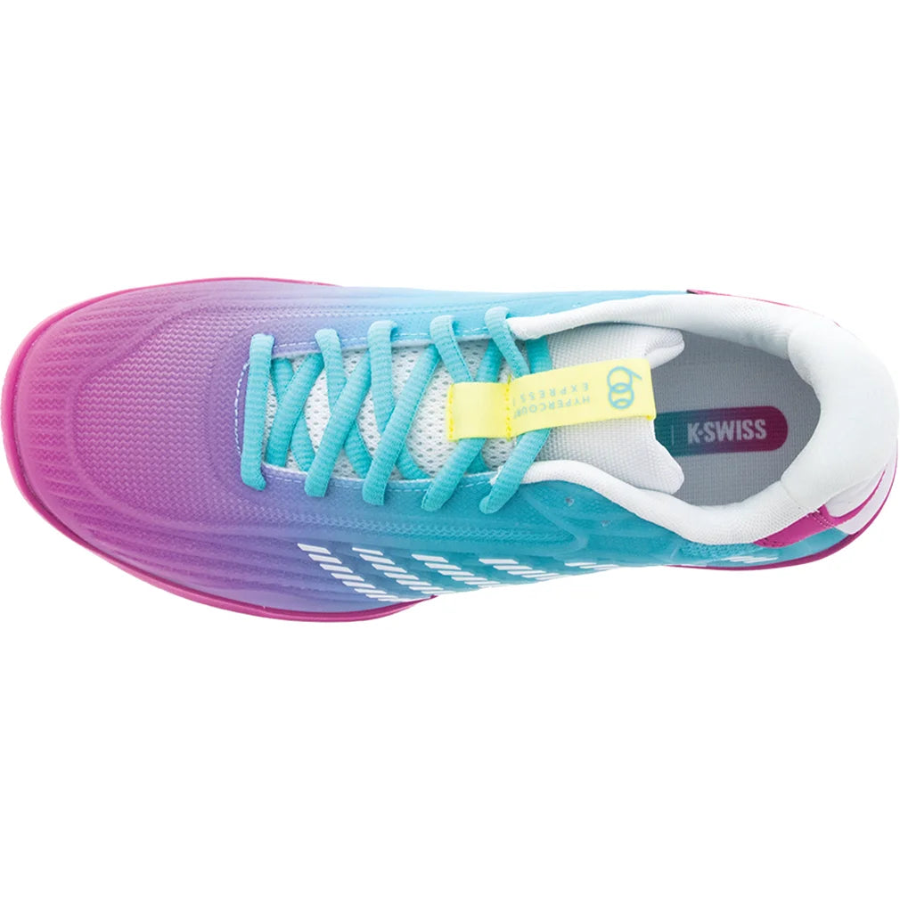 Women's Hypercourt Express 3 Shoes Neon Pink and Neon Blue, K-Swiss, Pickleball Express, 94603-672F26-5