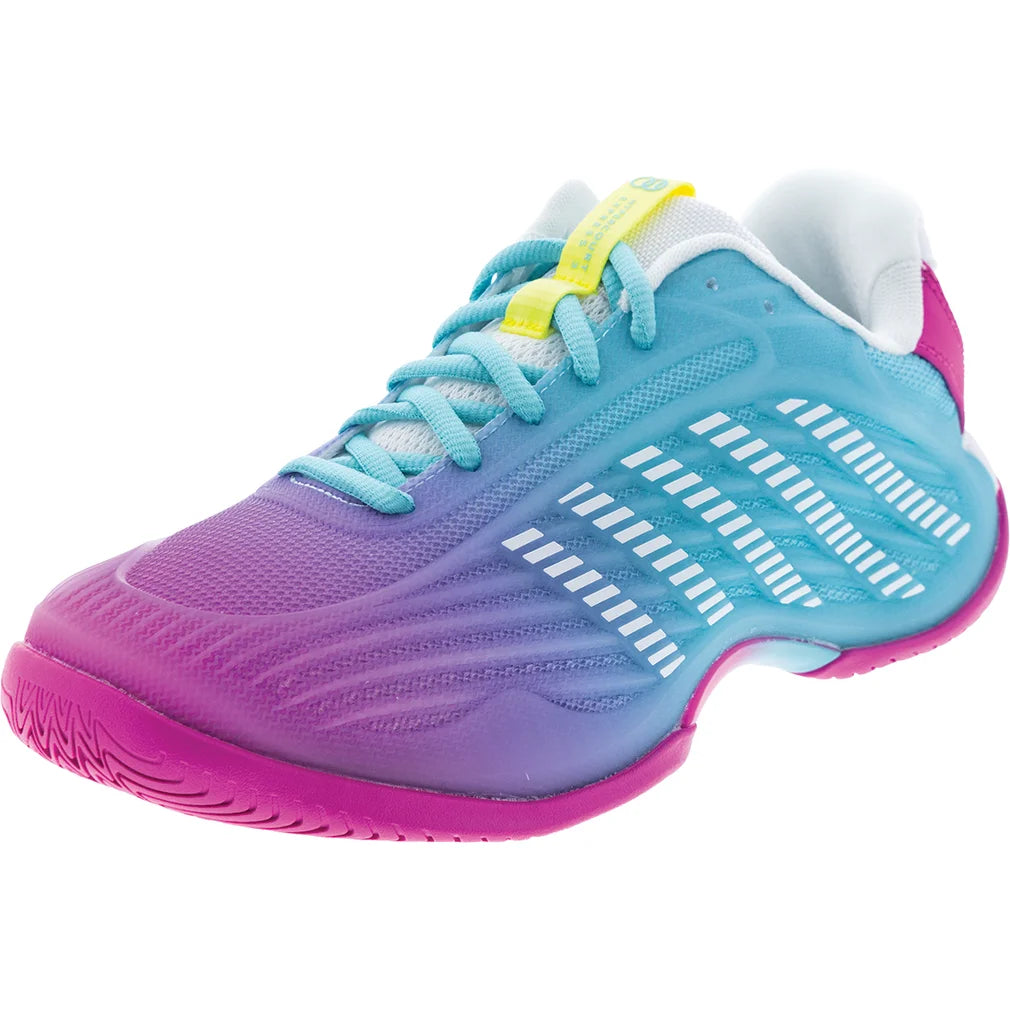 Women's Hypercourt Express 3 Shoes Neon Pink and Neon Blue, K-Swiss, Pickleball Express, 94603-672F26-6