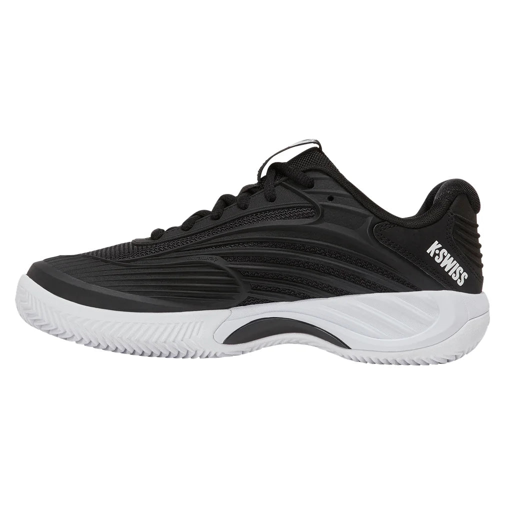 Women's CLAY Court Hypercourt Express 3 Wide Shoes Black and White, K-Swiss, Pickleball Express, 94604-002F26-3