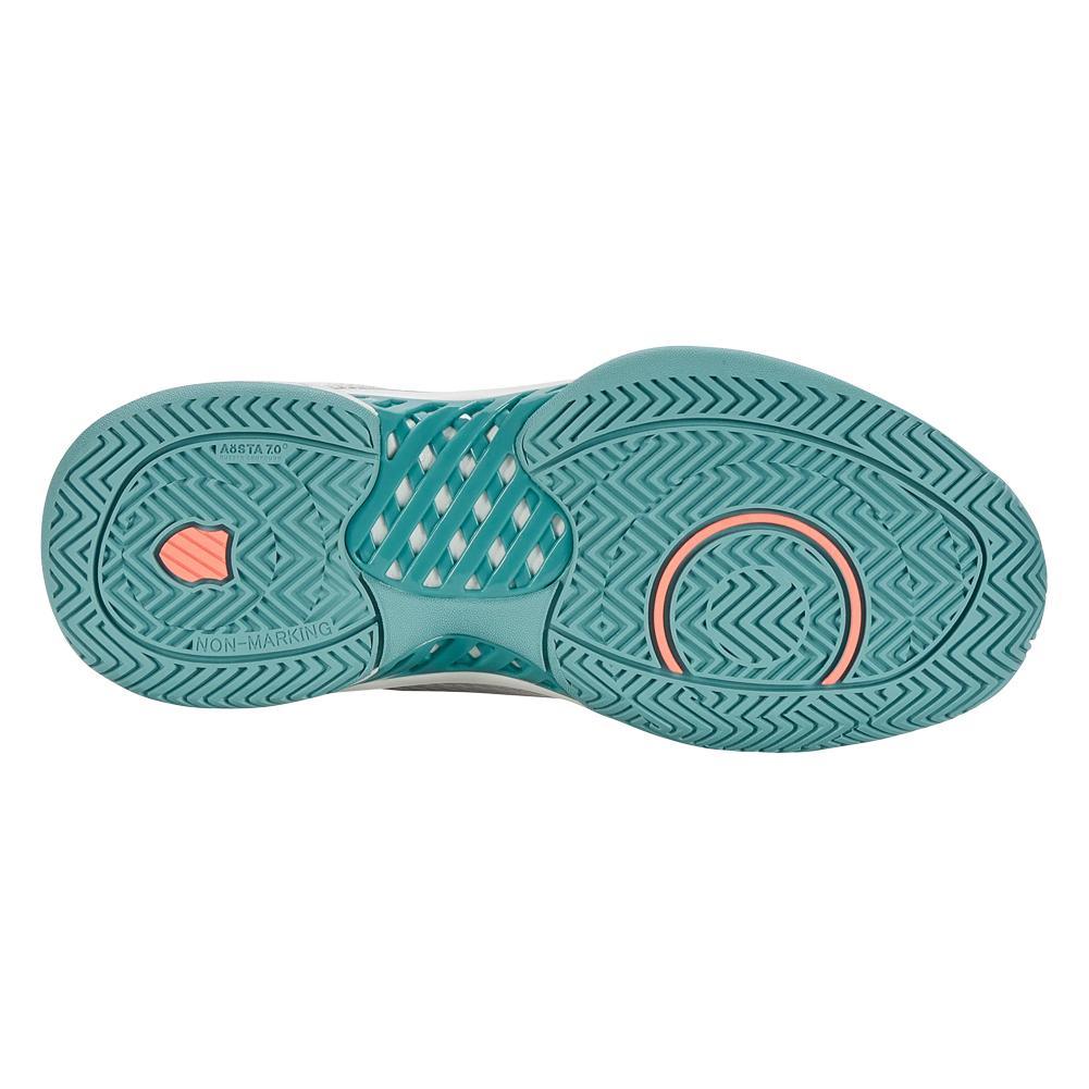 Women's Express Light Pickleball Court Shoes Blanc de Blanc and Nile Blue