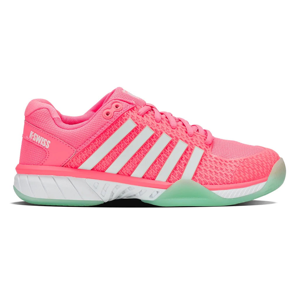 Women's Express Light Pickleball Shoes Neon Pastel Pink and White