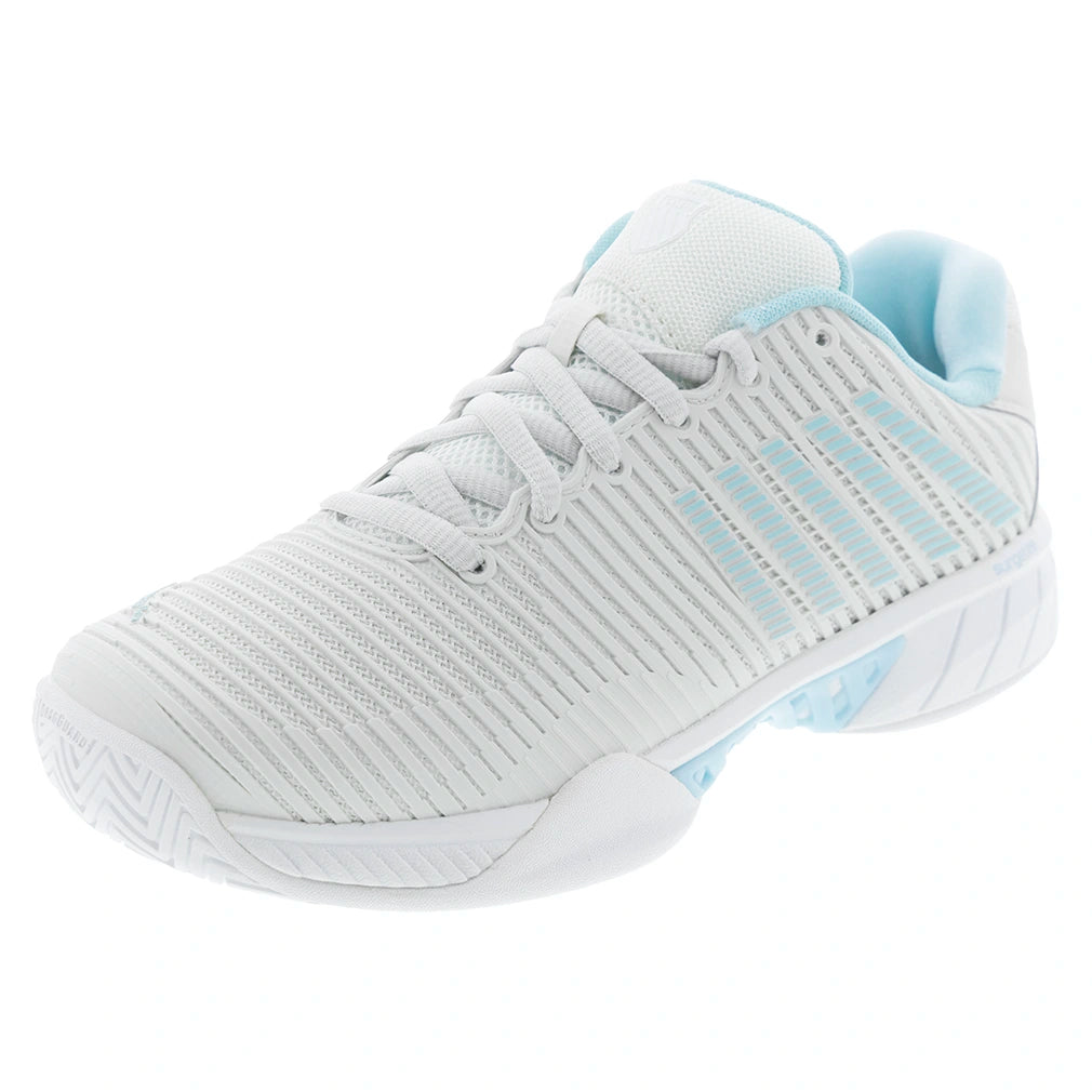 Women's Hypercourt Express 2-Wide Court Shoes White and Blue Glow