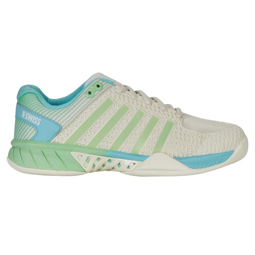 Women's Express Light Wide Pickleball Court Shoes Egret and Patina Green
