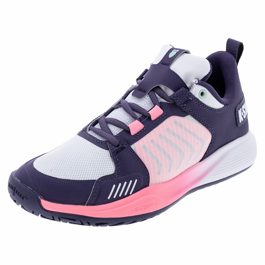 Women's Ultrashot Team Shoes Purple Plumeria and White
