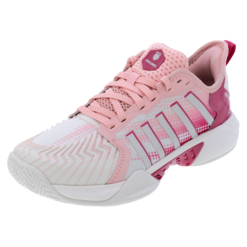 Women's Pickleball Supreme Court Shoes Cloud Dancer and Raspberry Sorbet