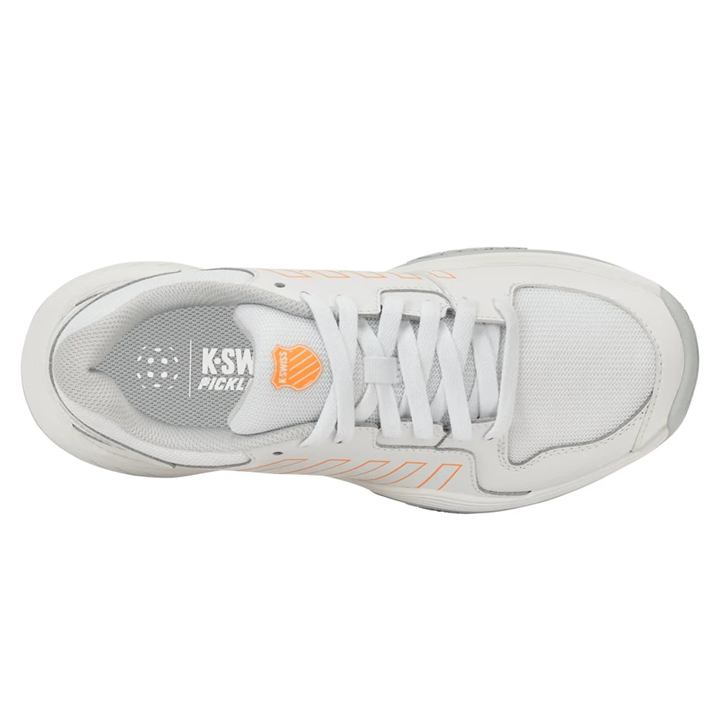 Women's Court Express Pickleball Shoes White and Blazing Orange