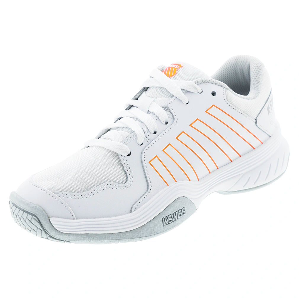 Women's Court Express Pickleball Shoes White and Blazing Orange