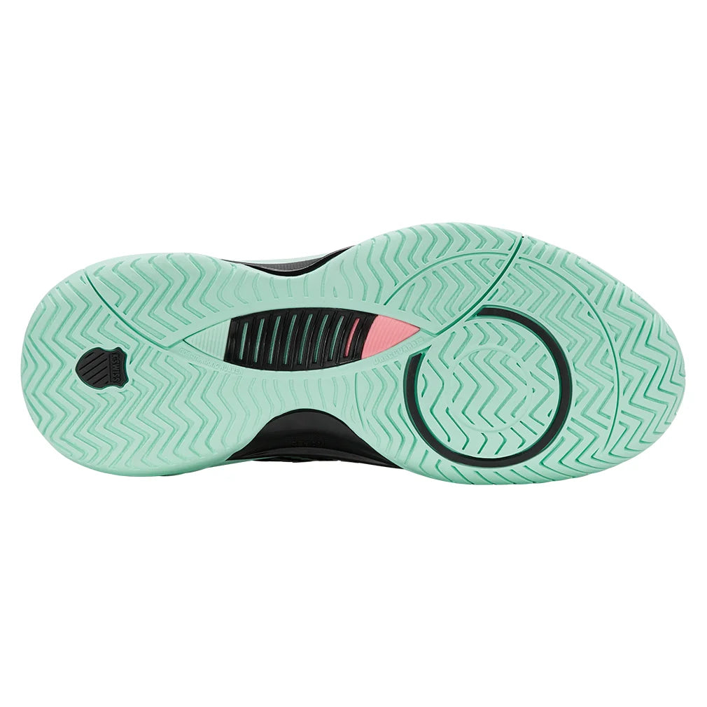 Women's Hypercourt Supreme 2 Court Shoes Black and Neon Mint