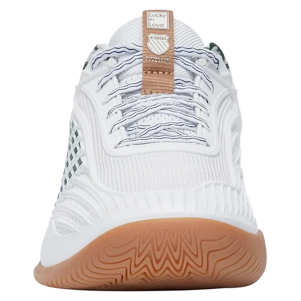 Women's LIL Hypercourt Express 3 Shoes White and Team Green, K-Swiss, Pickleball Express, 99583-108U26-3
