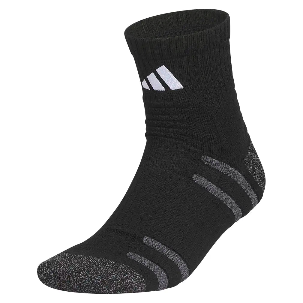 Men's 6 Star Team 3 Quarter Crew Socks Black and White