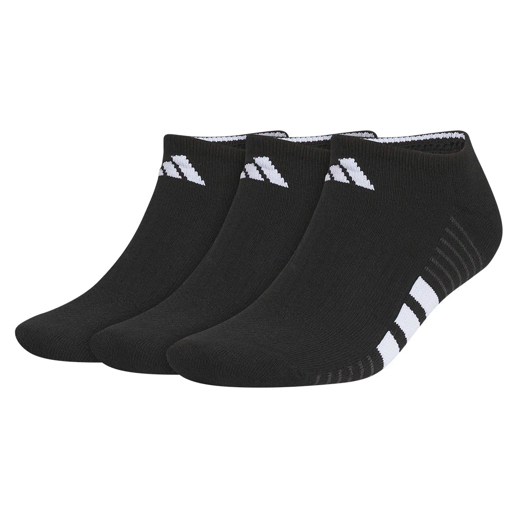 Men's Cushioned 4.0 No Show Socks 3 Pack Black and White