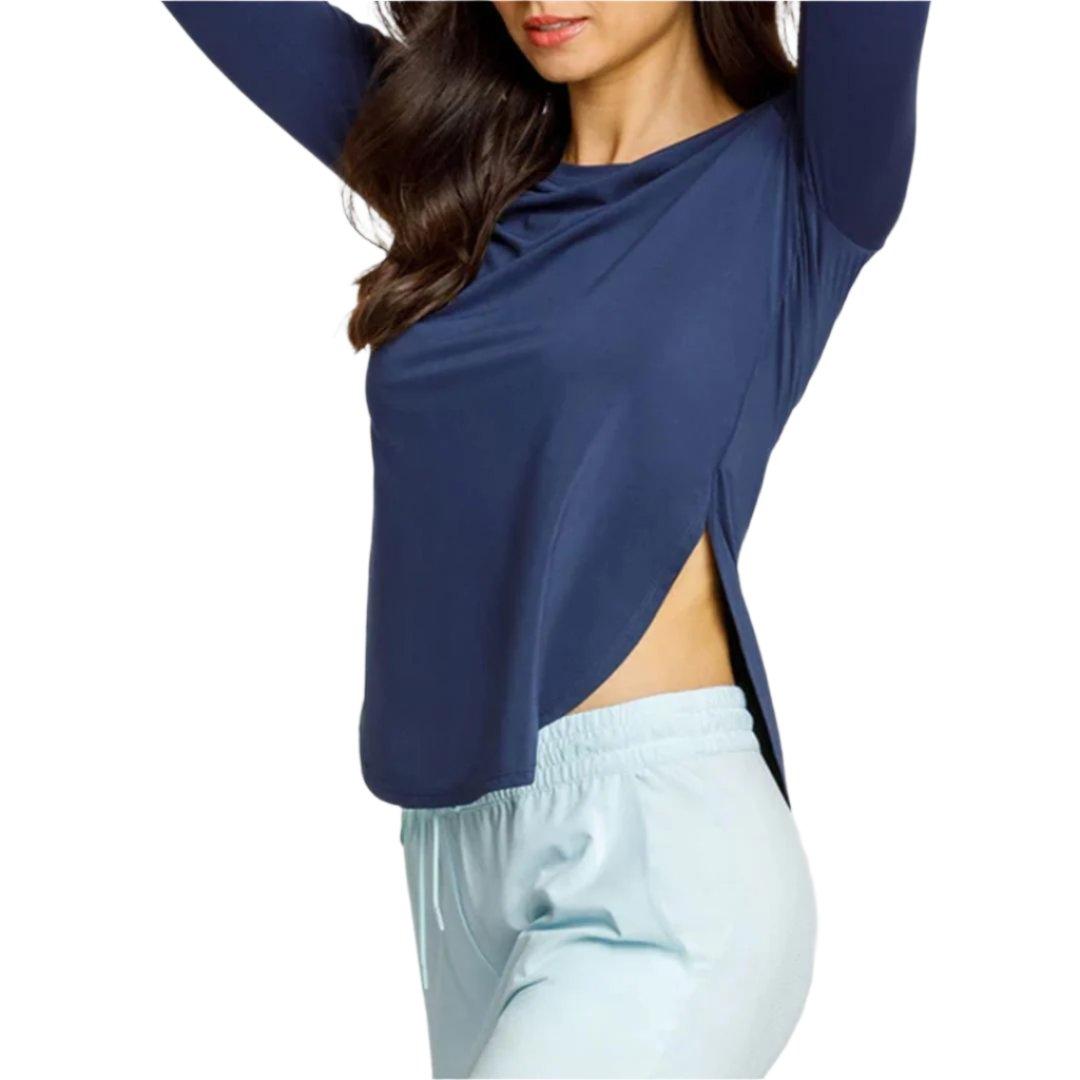 Women's Panem Long Sleeve Tennis Top Navy Blue
