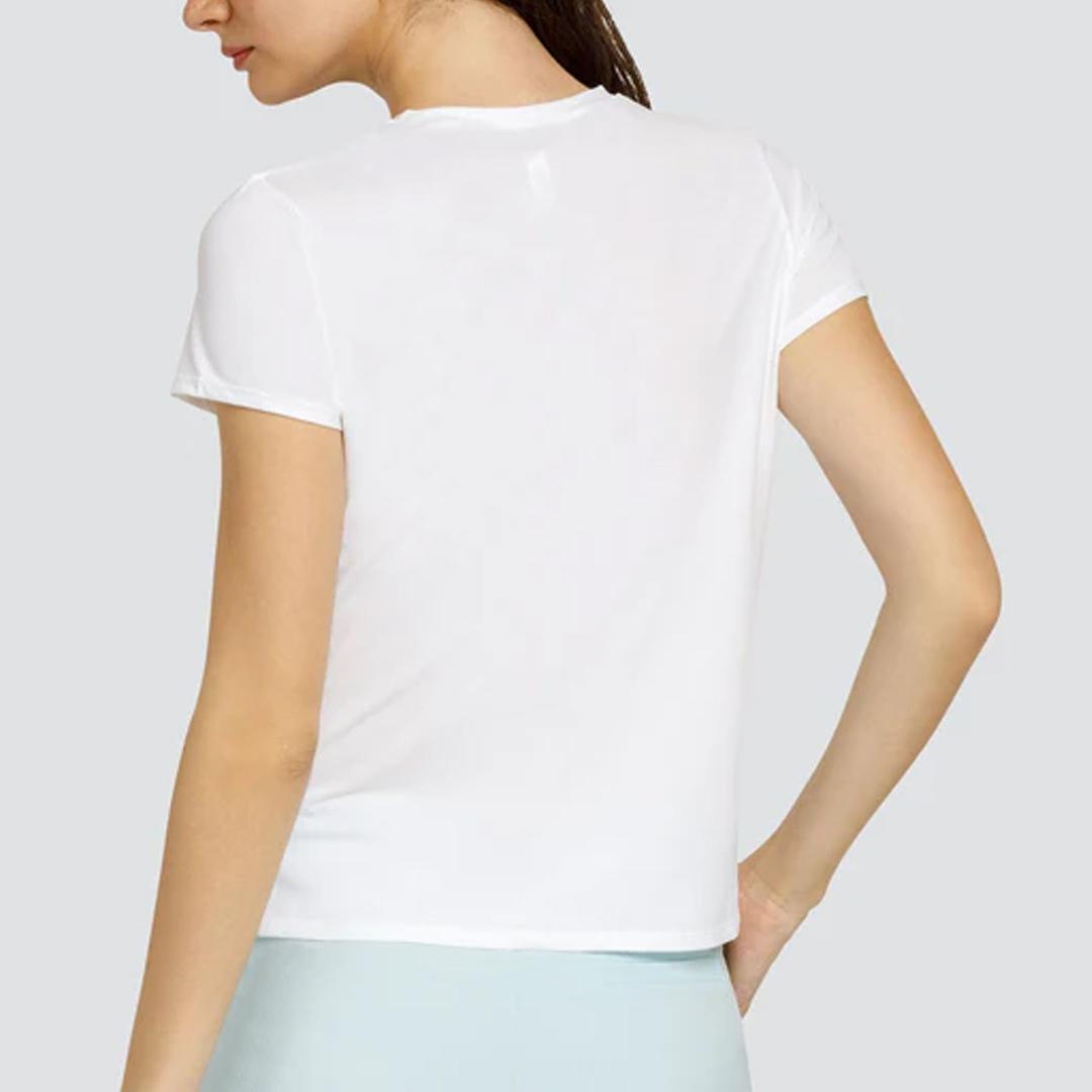 Women's Bijou Short Sleeve Top White with Logo