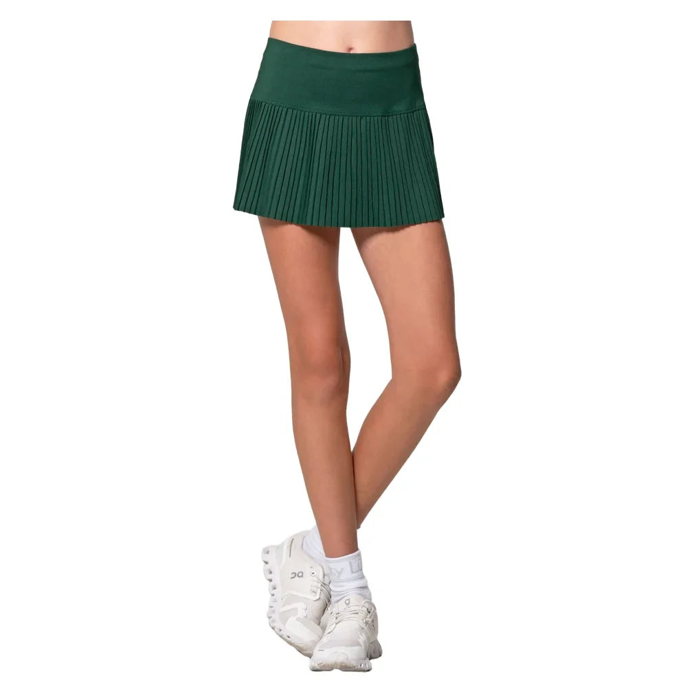 Girls' Pleated Tennis Skort Team Green, Lucky In Love, Tennis Express, B163-300-2