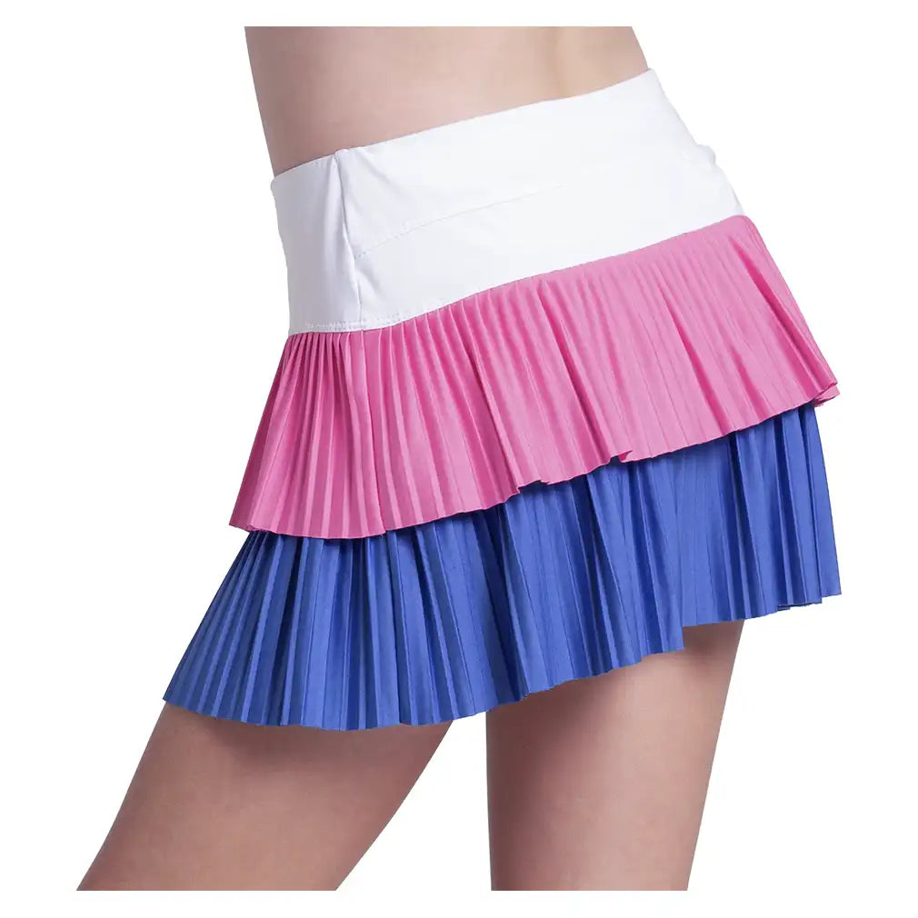 Girls' Doubles Pleated Skort Parisian Blue and Taffy