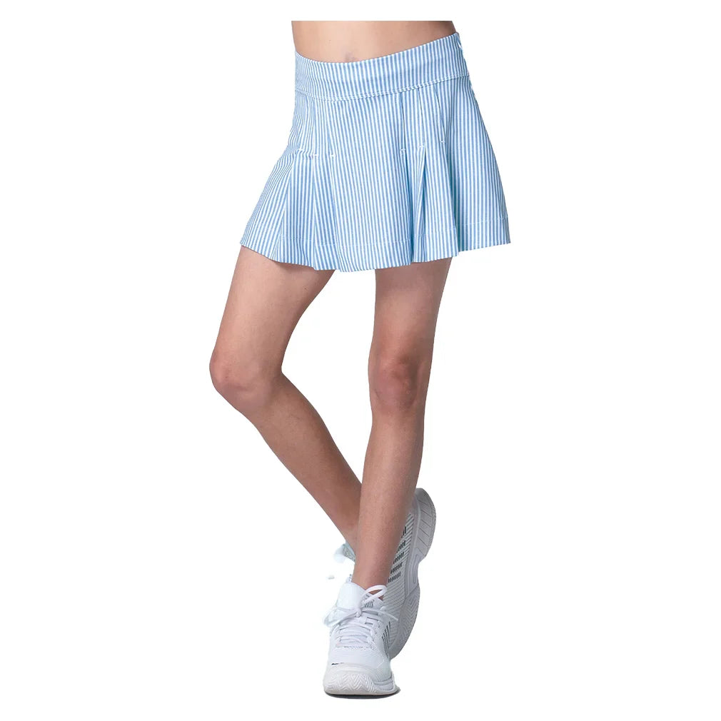 Girls' Linen Stripe Pleat Skort Periwinkle