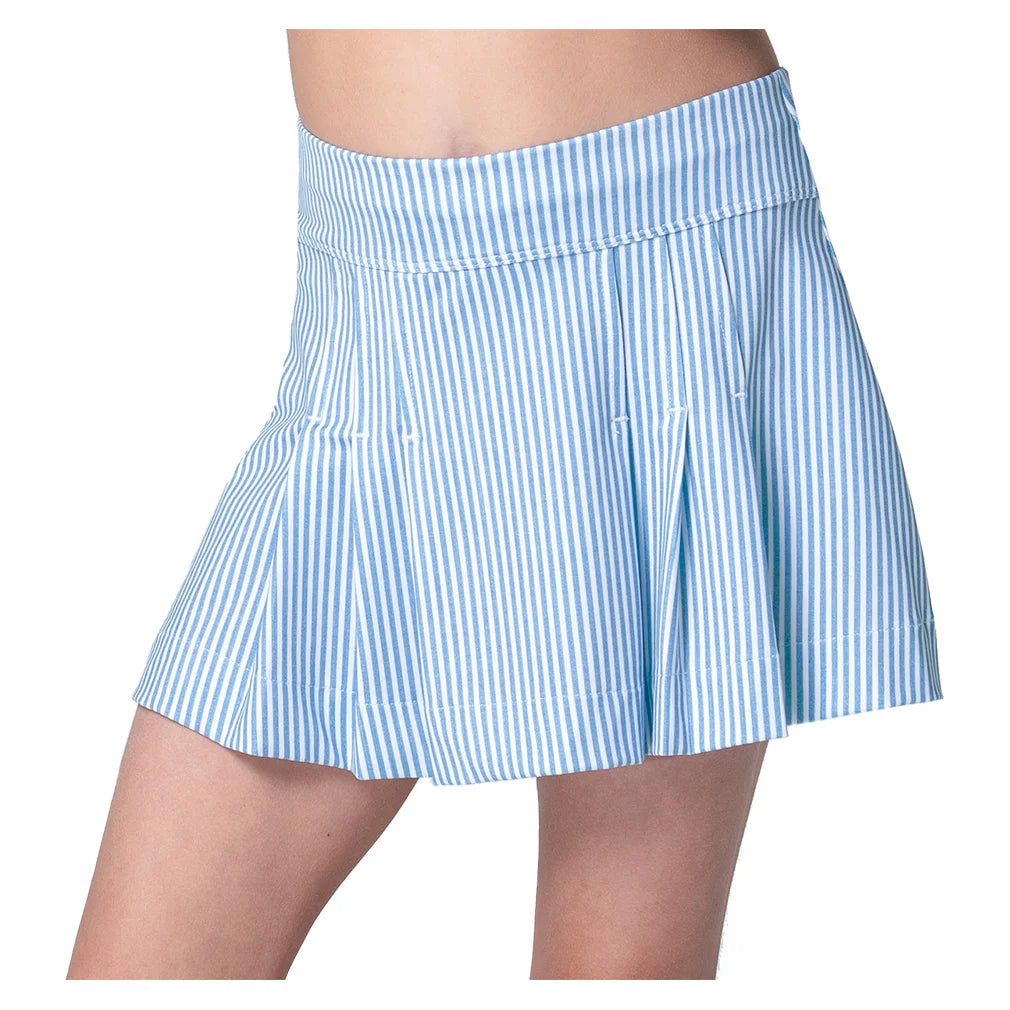 Girls' Linen Stripe Pleat Skort Periwinkle
