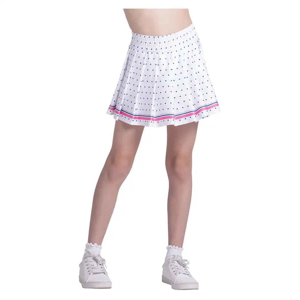 Girls' Bold Statement Pleat Skort White