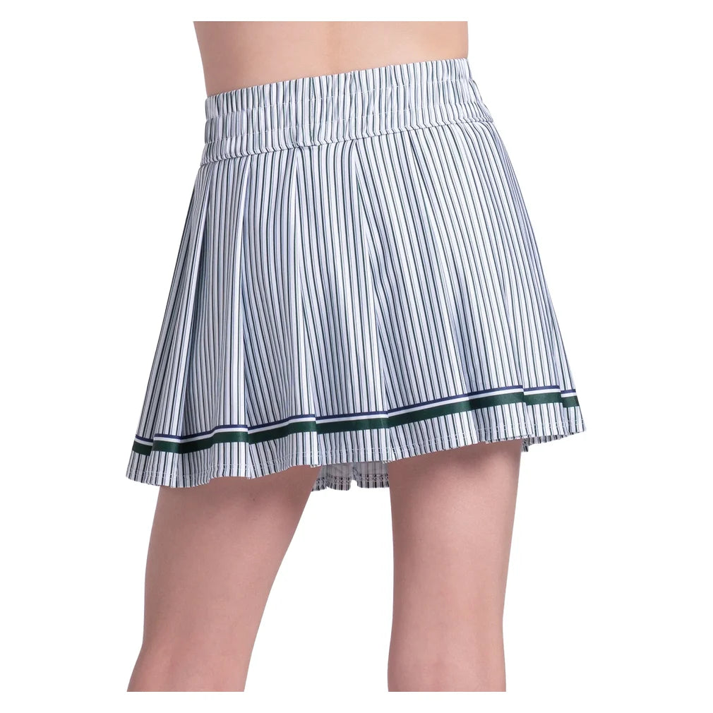 Girls' Prep Edit Pleat Skort Team Green and White, Lucky In Love, Pickleball Express, B186-27J300-1