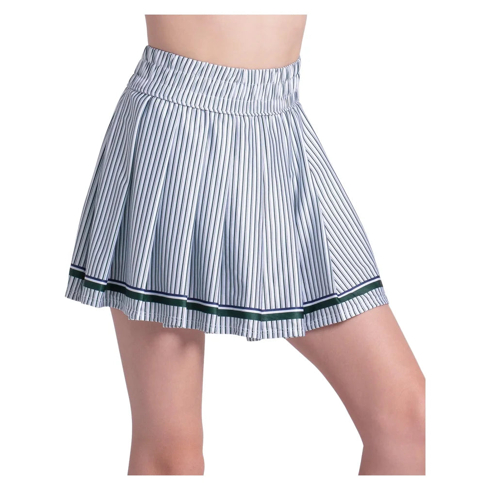 Girls' Prep Edit Pleat Skort Team Green and White, Lucky In Love, Pickleball Express, B186-27J300-2