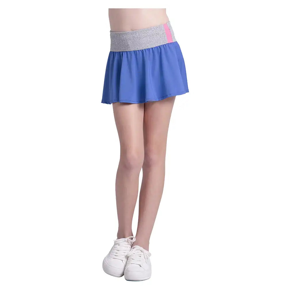 Girls' Rib Line Flounce Skort Parisian Blue