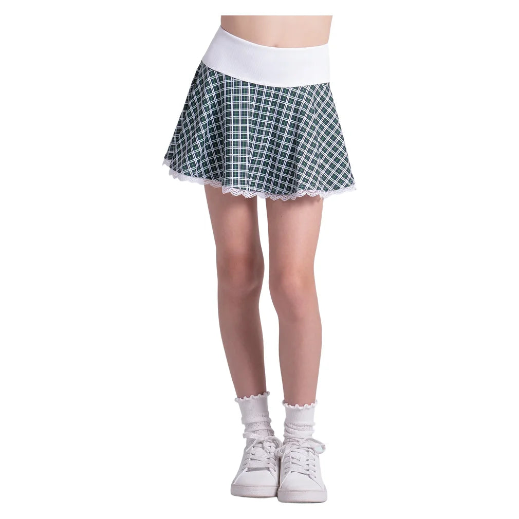 Girls' Preppy Please Flounce Skort Team Green, Lucky In Love, Pickleball Express, B188-01H300-3