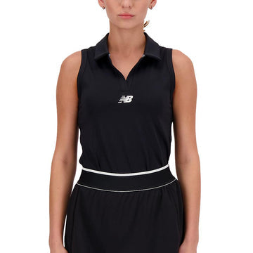 Women's Collared Tournament Tank Black