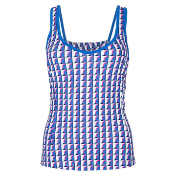 Women's Printed Sweetheart Neckline Tank with Back Knot Nebulas