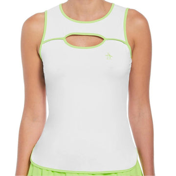 Women's Colorblock Tank with Cutout Detail Bright White