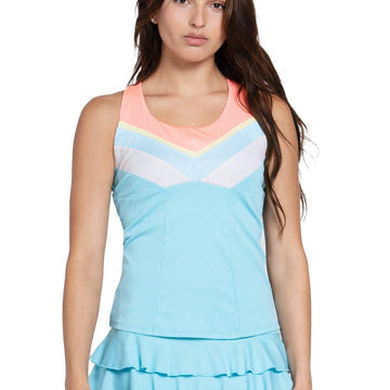 Women's Club Racerback Tank with Bra Cool Blue