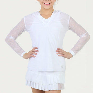 Girls' Bliss Long Sleeve Tennis Hoodie Moon Roses