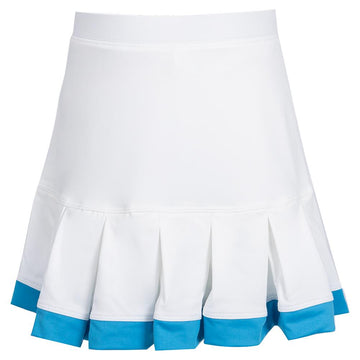 Girl's Pleat Skort with Trim White