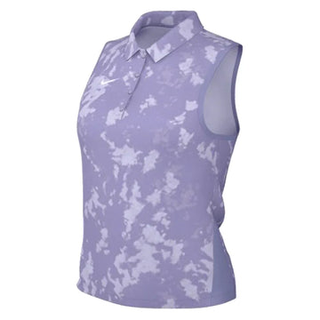 Women's Dri-FIT Victory Sleeveless Print Polo Lilac Ice and White