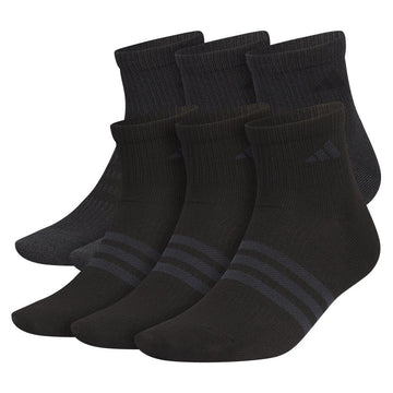 Men's Superlite 3.0 6 Pack Quarter Socks Black and Night Grey