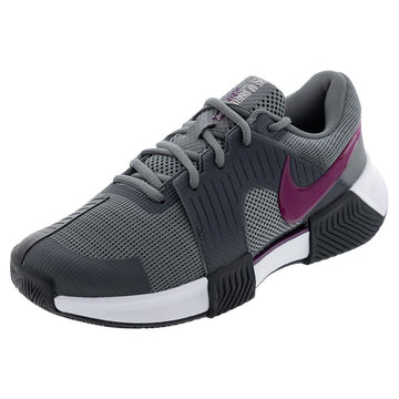 Mens Zoom GP Challenge 1 Court Shoes Smoke Grey and Sangria