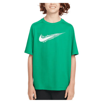 Boys' Dri-FIT Multi Short Sleeve Training Top Stadium Green and White